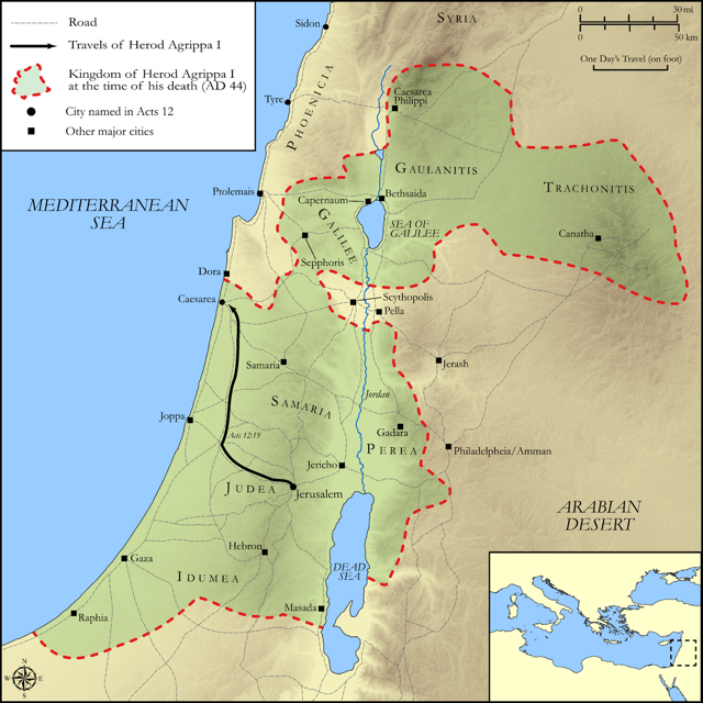 Bible map: Acts 12