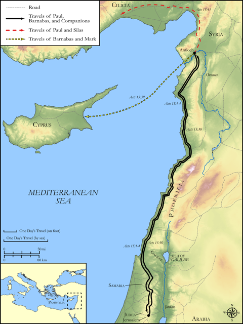 Bible map: Acts 15