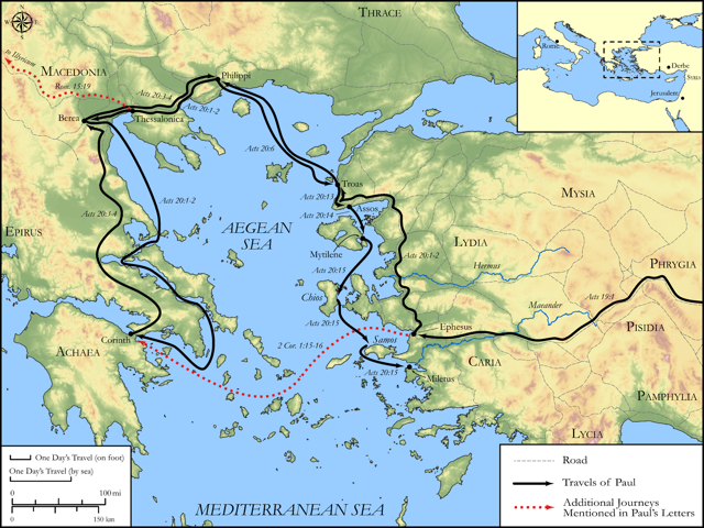 Bible map: Acts 19-20 — The Third Journey