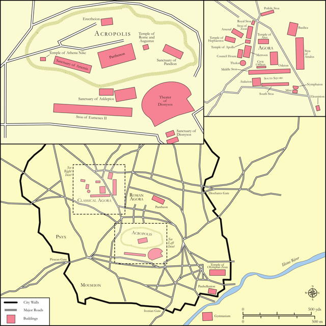 Bible map: Athens