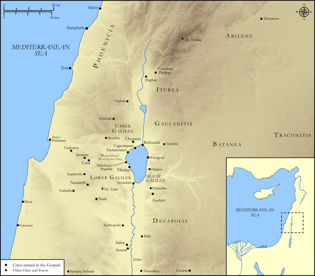 Bible map: Christ in Galilee