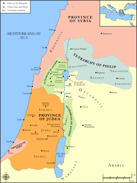 Bible map: The Division of the Levant