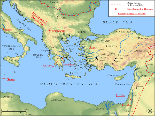 Bible map: Romans — The Church at Rome